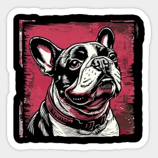 Retro Art French Bulldog Dog Lover Sticker